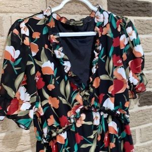 Black floral summer dress